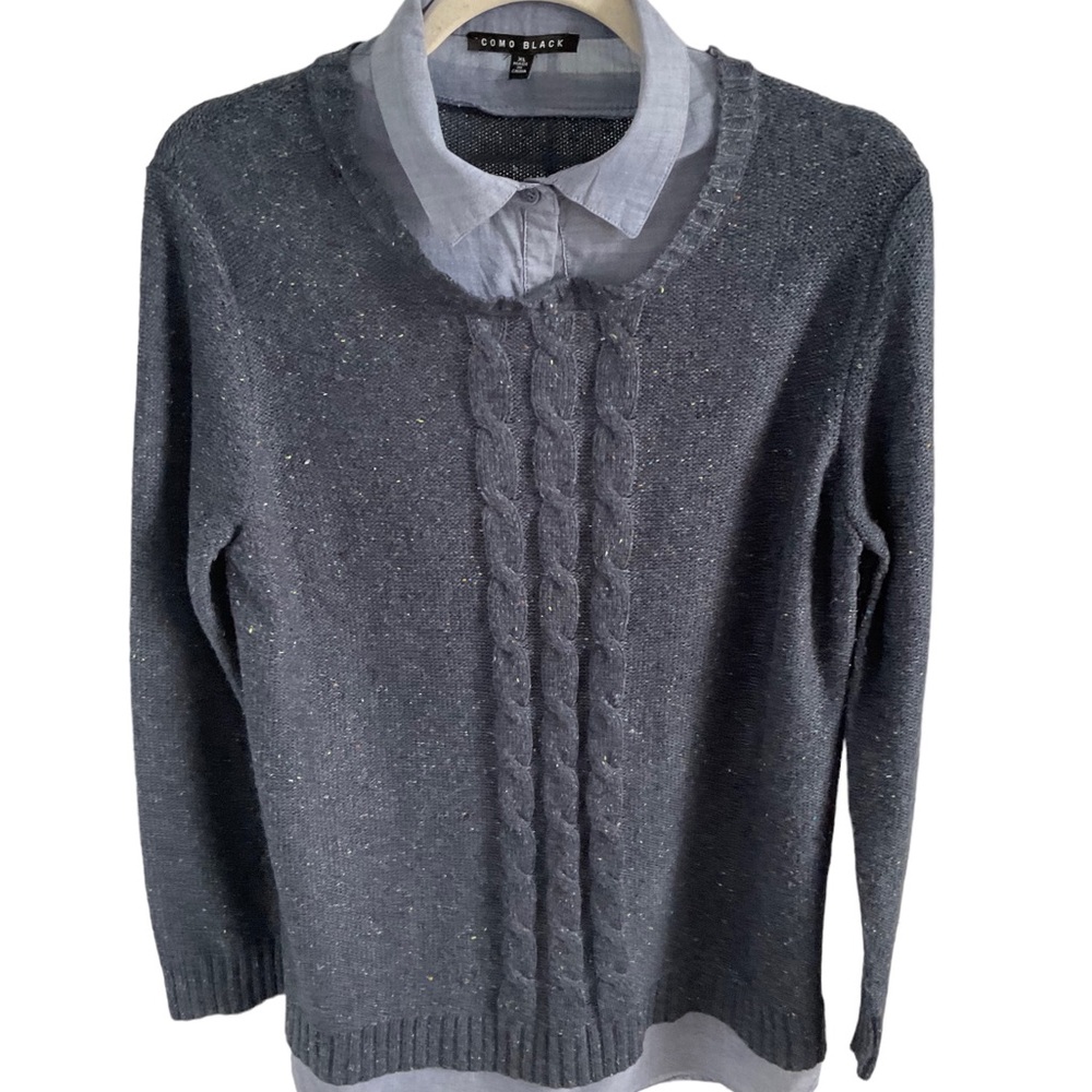 Como Black Ladies Sweater Top. Size XL